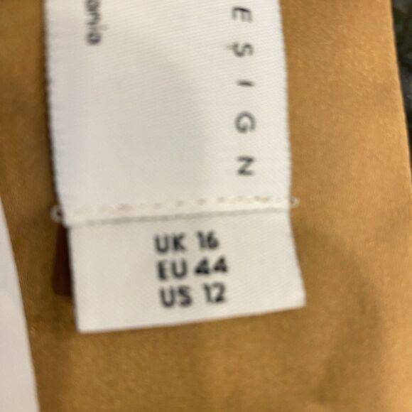 Vtg ASOS Gold Bronze Colorblock Top Silky Satin Halter Backless Wrap Crop Sz 12 - Picture 6 of 7